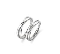 GGYTMQL Sterling metal Open Finger Ring S925 Sterling metal Winding Couple Ring Simple Men and Women Opening Ring Valenmetale's Day Gifts for Lover Ring, Adjustable Opening