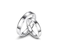 GGYTMQL Sterling metal Open Finger Ring Sterling metal S925 Glossy Couple Rings Single Ring for Men and Women with Simple Lettering Gifts for Lover Ring, Adjustable Opening (Ring Adjustable ope