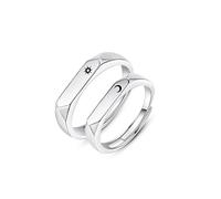 GGYTMQL Sterling metal Open Finger Ring Sun and Moon Ring Couples Men and Women Simple Ring Fashion Ring Sterling metal Jewelry, Gifts for Lover Ring, Adjustable Opening (Ring Adjustable openin