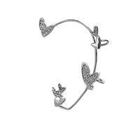 GGYTMQL Stud earrings, heart-shaped earrings, ear clips, non-pierced zircon star earrings, rhinestone earrings, cuff wrapped earrings, door knocker earrings, earrings
