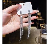 GGYTMQL Style Inlaid Rhinestone Bowknot Tassel Long Earrings For Women Wedding Jewelry Birthday Gift