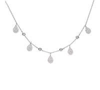 GGYTMQL Summer Jewelry Drop Drip Micro Pave Charm Savedtear Drop Station Choker Charm Necklace