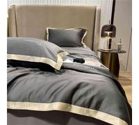 GGYTMQL Summer Simple Ice Silk Quilt Four-Piece,Tencel Silk Double-Sided Machine Washable Air-Conditioning Quilt, Cool Feeling Silky Quilt Pillowcase Bedding Set A-220 * 240CM