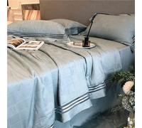 GGYTMQL Summer Tencel Ice Silk Quilt Four-Piece,Tencel Silk Double-Sided Machine Washable Air-Conditioning Quilt, Cool Feeling Silky Quilt Pillowcase Bedding Set D-220 * 240CM(5)