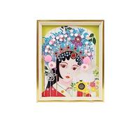 GGYTMQL Table Desktop Decor DIY Diamond Painting Handmade China-Chic Peking Opera Huadan Drama Picture Frame Material Bag Self Made Decoration Activity Chinoiserie Statue Ornament (Color : D)