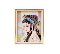 GGYTMQL Table Desktop Decor DIY Diamond Painting Handmade China-Chic Peking Opera Huadan Drama Picture Frame Material Bag Self Made Decoration Activity Chinoiserie Statue Ornament (Color : D)