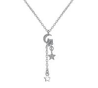 GGYTMQL tassel choker necklaces for women cubic zirconia star moon pendants necklace wedding gift