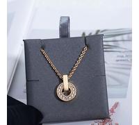 GGYTMQL The 925 Round Hollow Pendant Necklace Sweet Versatile Women's Popular Collar Chain Jewelry
