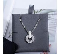 GGYTMQL The 925 Round Hollow Pendant Necklace Sweet Versatile Women's Popular Collar Chain Jewelry