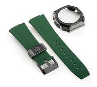 GGYTMQL Third generation rubber strap carved stainless steel watch cover for GA2100 retrofit and upgrade DIY watch strap