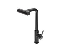 GGYTMQL Touch Sensitive Kitchen Faucet with Sensor Black G3/8 3 Modes Waterfall Crane Brushed Nickel Finish Pull Out Hot and Cold Mixer Gray Sink Faucet