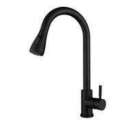 GGYTMQL Touch Sensor Kitchen Sink Mixer Faucet with Pull Out Sprayer, Kitchen Faucets Stainless Steel Swivel Hot and Cold Water Multifunction Sink Faucet-Black(Black)