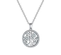 GGYTMQL Tree of Life Crystal Round Pendant Necklace 925 Women chokers Necklaces Jewelry Gift