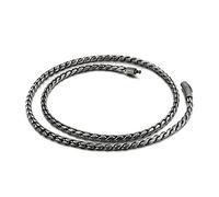 GGYTMQL Twisted Link Chain Necklaces, Black Stainless Steel Men Link Chain Necklace 67CM