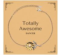 GGYTMQL Unique Sunflower Bracelet for Dancers - Totally Awesome Gifts for Birthday and Christmas, Small, Silver stainless steel .925, Cubic Zirconia