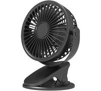 GGYTMQL USB clip fan Mini desktop fan Portable silent clip fan 360° stroller clip fan Fans (Color : Black)