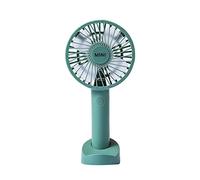 GGYTMQL USB Mini Fold Fan Rechargeable Electric Portable Hold Small Air Cooler Charging Household Electrical Appliances Desktop fan (Color : Green, Size : 1200mA)