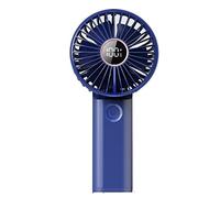 GGYTMQL Usb Mini Portable Fan 3600Mah Rechargeable Neck Fan Small Digital Display Wireless Table Fans fan (Color : Gold)