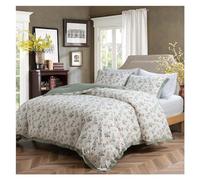 GGYTMQL V-intage Country Style Queen Size Duvet Cover Set Washed Cotton Linen Bedding 3 Piece Floral Duvet Cover Set King Size,comforts ui