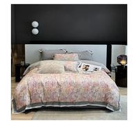 GGYTMQL V-intage Rustic Brushed Duvet Cover, Floral 4 Piece Bedding Set, 1200TC Cotton Duvet Cover Set, Flat Sheet Pillowcase,Bedding Duvet Cover Set ui