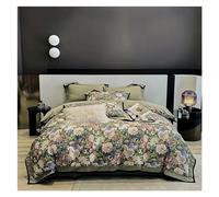 GGYTMQL V-intage Rustic Brushed Duvet Cover, Floral 4 Piece Bedding Set, 1200TC Cotton Duvet Cover Set, Flat Sheet Pillowcase,Bedding Duvet Cover Set ui