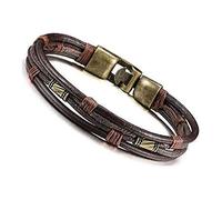 GGYTMQL Vintage Bracelet Wrist Strap Brown Braided Leather Cord Bracelet