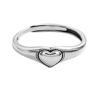 GGYTMQL Vintage Heart S925 Sterling Silver Ring for Women Dainty Engagement Promise Love Expandable Open Finger Statement Stacking Rings Adjustable Fashion Gift Valentine's Anniversary(Polished)