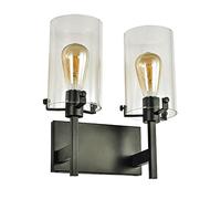 GGYTMQL Vintage Iron + Glass Wall Sconce,nightstand Reading Wall lamp Fixture, Home Decor Art Wall Light Farmhouse Lighting for Living Room Hallway Bedside Wall Lantern e27