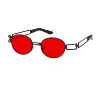 GGYTMQL Vintage Steampunk Round Sunglasses Men Women Fashion Hollow Leg Red Sun Glasses Women Shades UV400