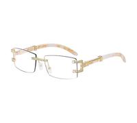 GGYTMQL Vintage Wood Rimless Sunglasses Women Fashion Rectangle Elegant Classic Men Sun Glasses Luxury Eyewear