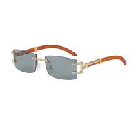 GGYTMQL Vintage Wood Rimless Sunglasses Women Fashion Rectangle Elegant Classic Men Sun Glasses Luxury Eyewear