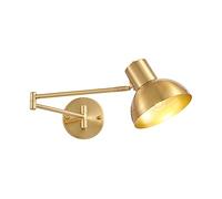 GGYTMQL Wall Light Indoor LED 5W Vintage Adjustable Swing Long Arm Metal Wall Lamp 3000K Warm White Retro Industrial Wall Sconce, for Living Room Bedroom Hallway Corridor Stairs Hall, Gold