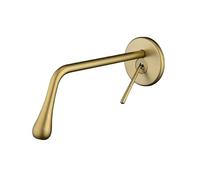 GGYTMQL Wall Mounted Bath Sink Faucet Solid Brass Basin Mixer Tap Black Drop Design Elegant Life Decoration Bathroom Hotel Faucet(SLT105-F)