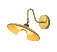 GGYTMQL Wall Sconce Wall lamp, Nordic Wall Sconce with Wooden Shade, rotatable Wall Light, Rustic Farmhouse Lighting Fixture for Living Room Bedroom 1 Pack / 2 Pack