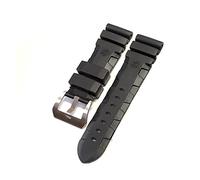 GGYTMQL Watch Band Compatible with 441 359 Soft Silicone Rubber 24Mm 26Mm Men Watch Strap Watch Accessories Watch /24Mm/Black-Silver Buckl