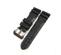 GGYTMQL Watch Band Compatible with 441 359 Soft Silicone Rubber 24Mm 26Mm Men Watch Strap Watch Accessories Watch /24Mm/Black-Silver Buckl