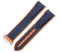GGYTMQL Watch Bracelet for Omega 300 SEAMASTER 600 Planet Ocean Folding Buckle Silicone Nylon Strap Watch Accessories Watch Band (Color : Black Orange, Size : 22mm)