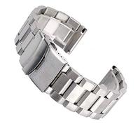 GGYTMQL Watch Strap 18/20/22/24mm Silver Solid Link Watch Band Strap Stainless Steel Replacement Bracelet Adjustable Watch Bands Bracelet