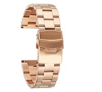 GGYTMQL watch strap, 20/22mm solid stainless steel watch band rose gold/gold/blue folding clasp metal straps replacement bands bracelet