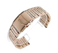 GGYTMQL Watch Strap Men's Metal Stainless Steel Strap 20Mm 22Mm 24Mm Replacement Watch Wristband Accessories/Rose Gold/20Mm