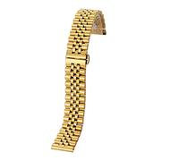 GGYTMQL Watch Strap Metal Stainless Steel 12Mm 14Mm 16Mm 18Mm 20Mm 22Mm Quick Release Curved End Strap Men's Women's Butterfly Buckle Solid with Accessories/14Mm/Silver