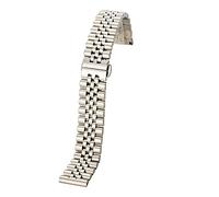 GGYTMQL Watch Strap Metal Stainless Steel 12Mm 14Mm 16Mm 18Mm 20Mm 22Mm Quick Release Curved End Strap Men's Women's Butterfly Buckle Solid with Accessories/14Mm/Silver