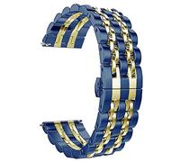 GGYTMQL Watch Strap Quick Release Stainless Steel Strap for 20Mm 22Mm Butterfly Buckle Detachable Solid Metal Wristband /22Mm/Black Gold