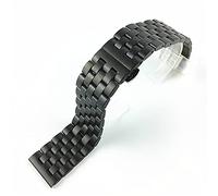 GGYTMQL Watch Strap Solid Stainless Steel Flat Interface Watch Band Men's And Women's Metal Matte Butterfly Buckle Wrist Band Bracelet Belt 18mm19mm20mm21mm22mm24mm26mm