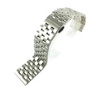 GGYTMQL Watch Strap Solid Stainless Steel Flat Interface Watch Band Men's And Women's Metal Matte Butterfly Buckle Wrist Band Bracelet Belt 18mm19mm20mm21mm22mm24mm26mm