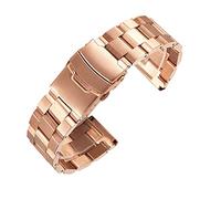 GGYTMQL Watch Strap Stainless Steel 18Mm 20Mm 22Mm 24Mm Solid Metal Men's Double Folding Clasp Watch Accessory /23.0Mm/Slver