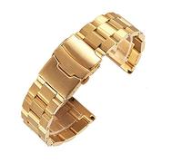 GGYTMQL Watch Strap Stainless Steel 18Mm 20Mm 22Mm 24Mm Solid Metal Men's Double Folding Clasp Watch Accessory /23.0Mm/Slver