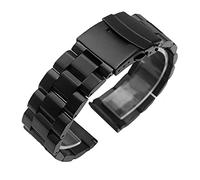 GGYTMQL Watch Strap Stainless Steel 18Mm 20Mm 22Mm 24Mm Solid Metal Men's Double Folding Clasp Watch Accessory /23.0Mm/Slver