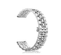 GGYTMQL Watch Strap Suitable for Smart Watch Metal Wristband Strap, Suitable for 20Mm, 22Mm Interchangeable Stainless Steel Strap /20Mm/Black Silver