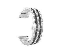 GGYTMQL Watch Strap Suitable for Smart Watch Metal Wristband Strap, Suitable for 20Mm, 22Mm Interchangeable Stainless Steel Strap /20Mm/Black Silver